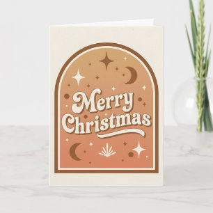 Arch Frame Boho Retro Merry Christmas Holiday Card
