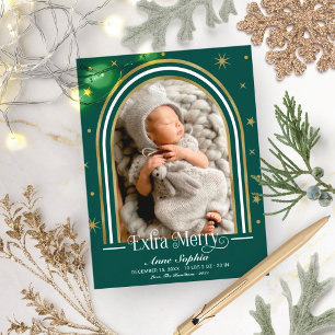 Arch Frame Extra Merry Birth Announcement