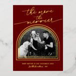 Arch Frame Pregnancy Announcement Foil Postcard<br><div class="desc">Modern calligraphy,  arch-themed Christmas postcard. Easy to personalize with your details. PLEASE NOTE: For assistance on orders,  shipping,  product information,  etc.,  contact Zazzle Customer Care directly.</div>