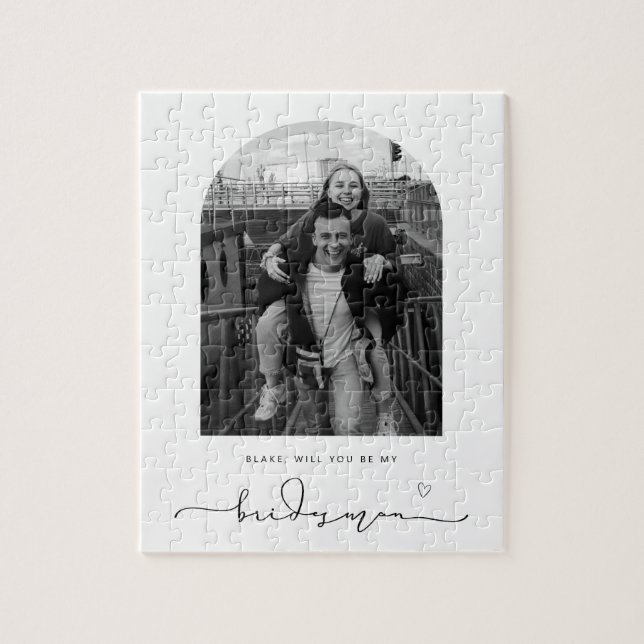 Arch Frame Will You be my Bridesman Puzzle (Vertical)