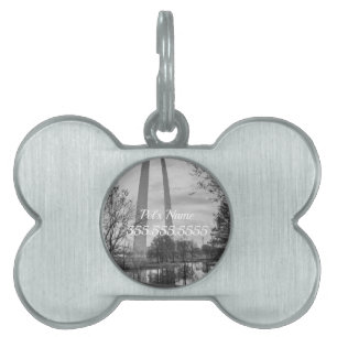 Arch From The Park Grayscale Pet ID Tag