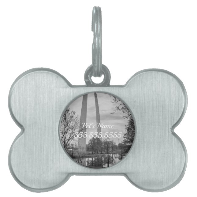 Arch From The Park Grayscale Pet ID Tag (Front)