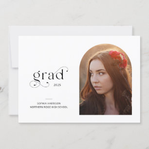 Arch Graduate Modern Typography 1-Photo Graduation Invitation