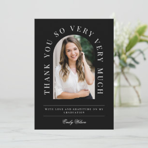 Arch Graduation vertical photo Thank You Card 