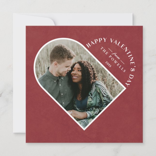 Arch Heart Valentine's Day Photo Card - Currant (Front)