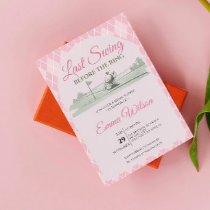 Arch Last Swing Before the Ring Pink Bridal Shower Invitation