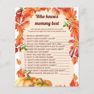 Arch, leaves, pumpkins Who knows mommy best game