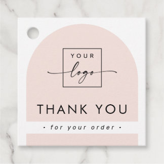 Arch light blush pink business thank you hang tag
