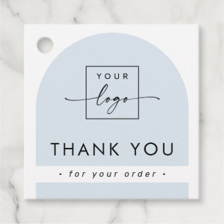 Arch light dusty blue business thank you hang tag