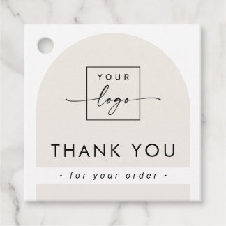 Arch light tan bron business thank you hang tag