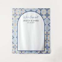 Arch Mediterranean Tile Engagement Photo Backdrop