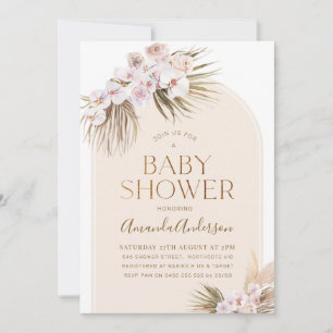 Arch Minimalist Orchards Palm Baby Shower  Invitation