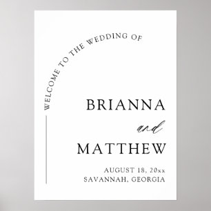 Arch Modern Black & White Minimalist Wedding Poster