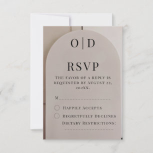 Arch Neutral Luxe Wedding  RSVP Card