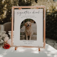 Arch Pet Photo Signature Drink Wedding Bar Sign
