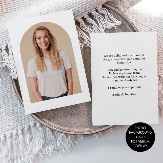 Arch Photo Background for Vellum Grad Announcement (Front ad back view)