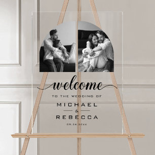 Arch Photo Black Wedding Welcome Acrylic Sign