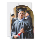 Arch Photo Blue Gold Graduation Faire-part