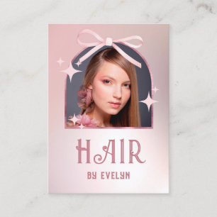 Arch Photo Bow rose Faux Carte de visite de cheveu