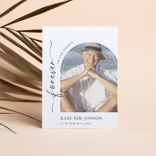 Arch Photo Calligraphy Script Sympathy Funeral Thank You Card