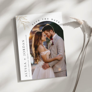 Arch Photo Floral Enregistrer la date Invitation