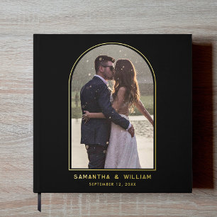 Arch Photo Gold Foil Typography Elegant Wedding Guest Book