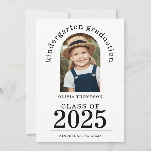 Arch Photo Kindergarten Graduate 2025 Announcement (Front)