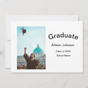 arch photo modern elegant simple graduation party invitation