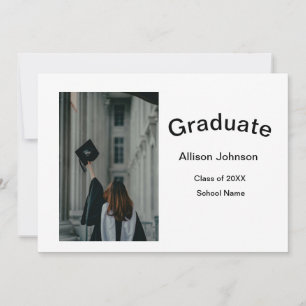 arch photo modern elegant simple graduation party invitation
