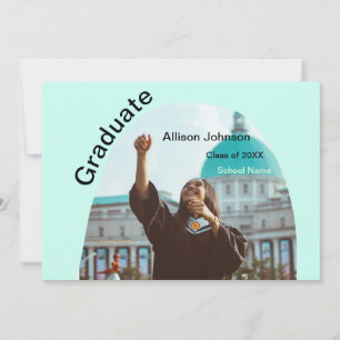 arch photo modern elegant simple  graduation party invitation