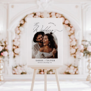 Arch Photo Modern Script Wedding Welcome Poster