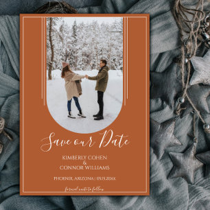 Arch Photo Save the Date   Burnt Orange