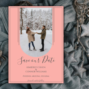 Arch Photo Save the Date   Coral