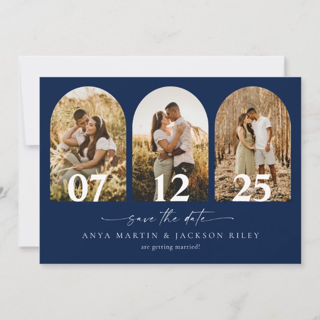 Arch Photo Save The Date Wedding Card Announcement (Front)