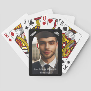 Arch Photo, Silver Graduation Cap, Tassel, Diploma Playing Cards