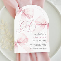 Arch Pink Bow Girl Baby Shower