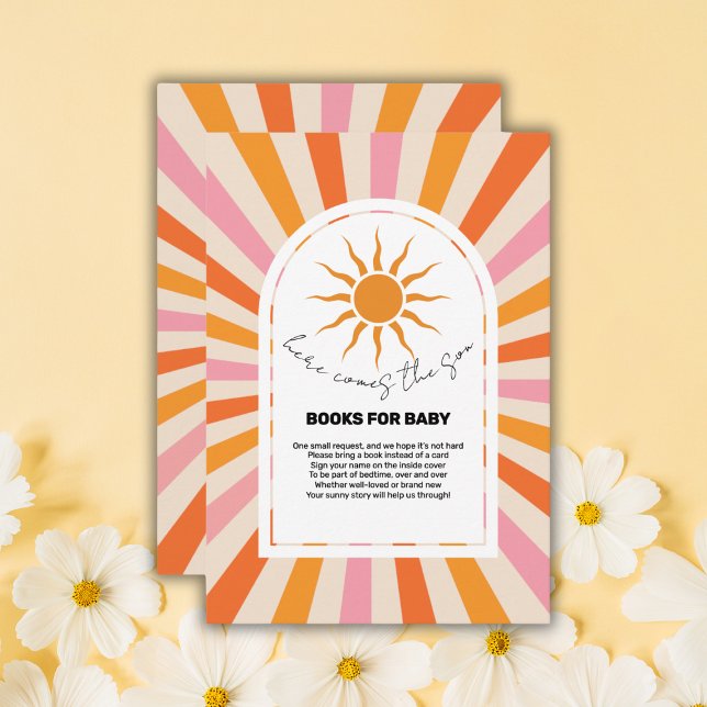 Arch Retro Here Comes The Son Baby Shower Enclosure Card (Creator Uploaded)