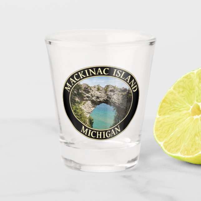 Arch Rock on Mackinac Island, Michigan Shot Glass (Front)