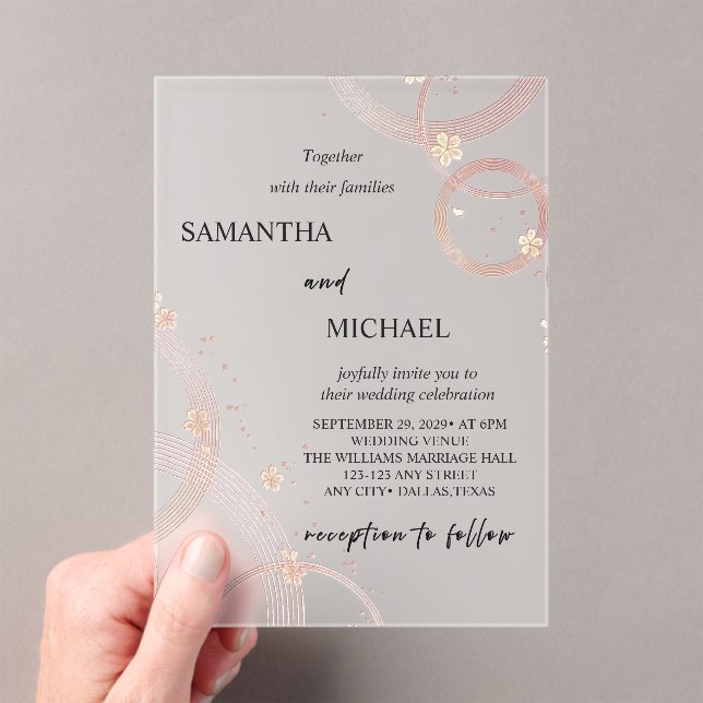 Arch Serenity Frosted Acrylic Style Invitation (Insitu (Handheld))