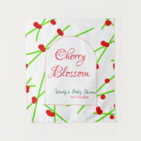 Arch shape cherry blossom red green baby shower na
