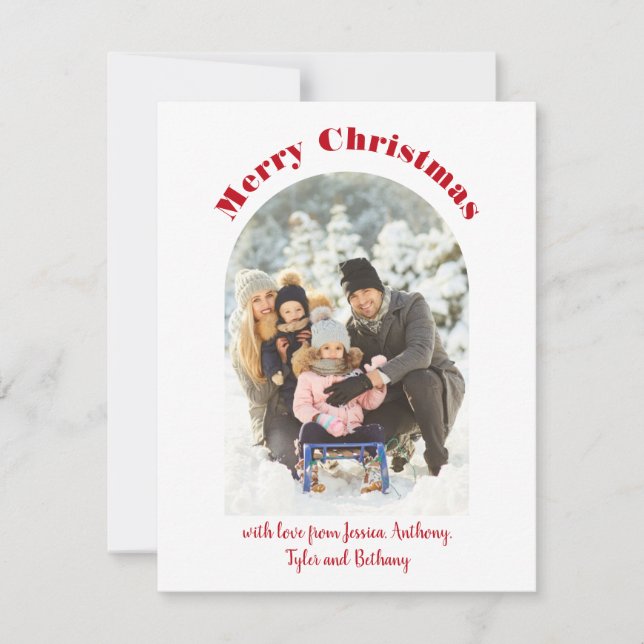 Arch Shaped Photo Flat Photo Holiday Card (Front)