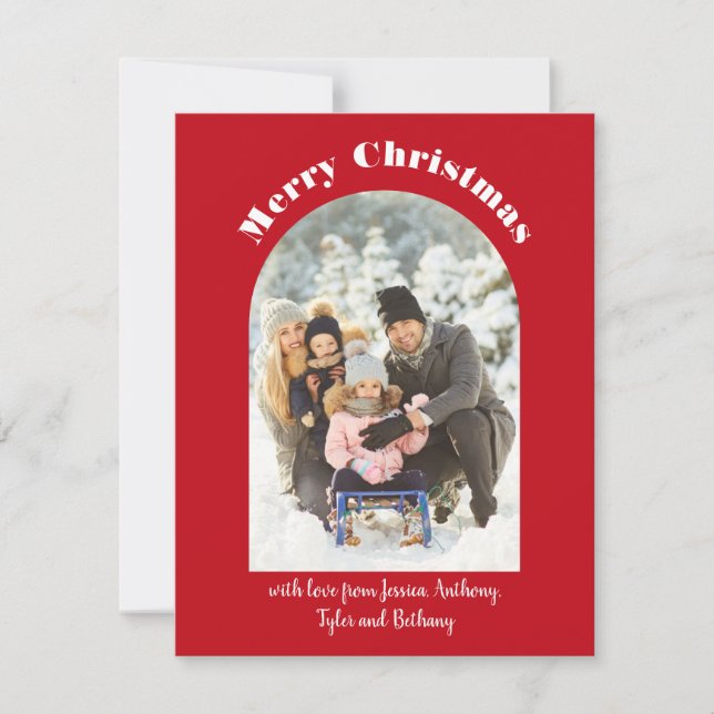 Arch Shaped Photo Flat Photo Holiday Card (Front)