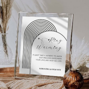 Arch Simple Minimal Rings Warming Wedding Sign