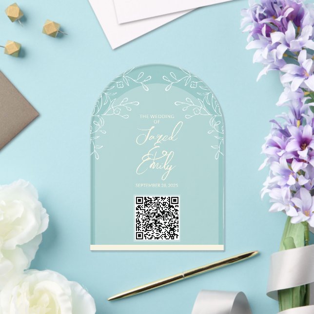 Arch Style Acrylic Wedding QR Code Invitation (Insitu (Wedding))