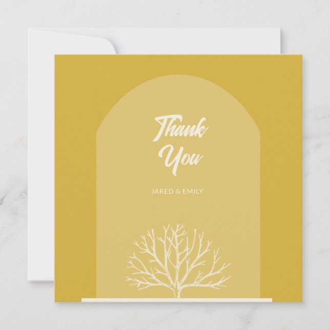 Arch Style Nature Wedding Thank You Card (Front)