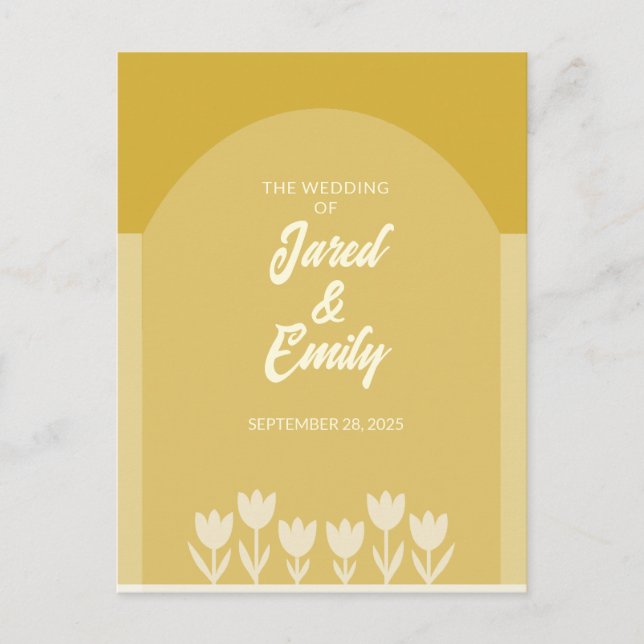 Arch Style QR Code Wedding Invitation Postcard (Front)