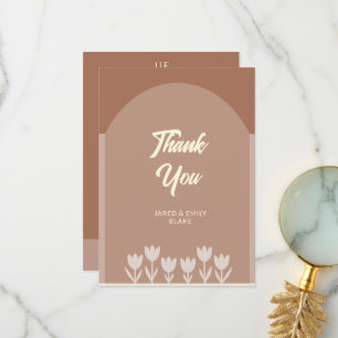Arch Style Wedding Flat Thank You Card