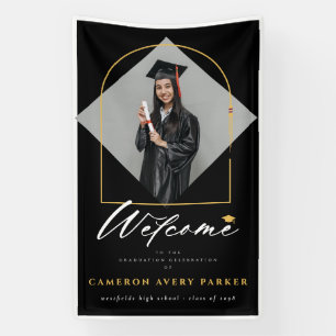 Arch Tassels Frame Photo Graduation Party Welcome Banner