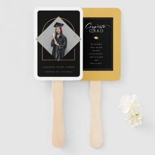 Arch Tassels Minimalist Frame Photo Graduation Hand Fan