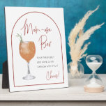 Arch Terracotta Momosa Bar Sign Bridal Shower Sign Plaque<br><div class="desc">Can be fully customized to suit your needs >> background colour, font colour/style and arch colour can all be changed to suit your preference. © Gorjo Designs. Made for you via the Zazzle platform. // Looking for matching items? Other stationery from the set available in the ‘collections’ section of my...</div>